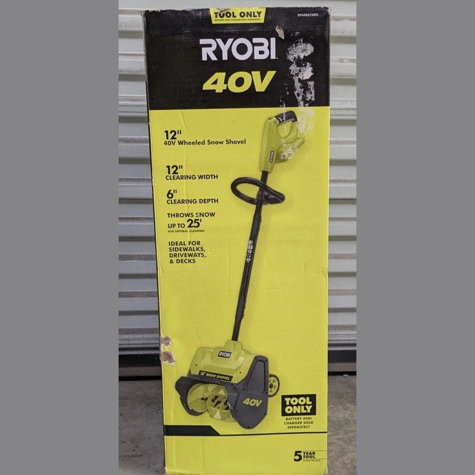 OPEN BOX RYOBI RY408013BTL 40V 12 in. Cordless Electric Snow Shovel Tool Only