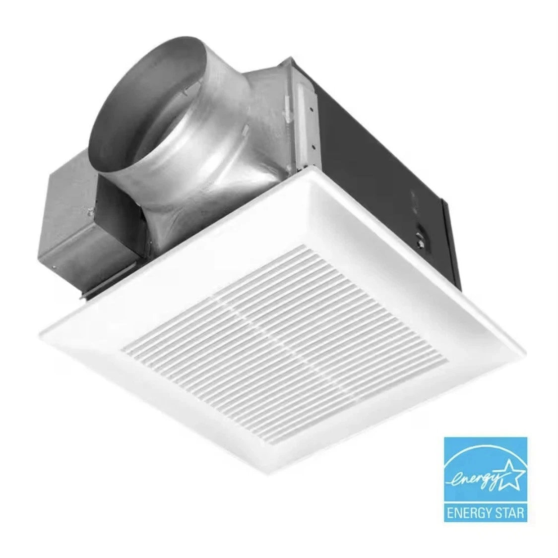 Ceiling-mounted exhaust fan with Energy Star label on a white background