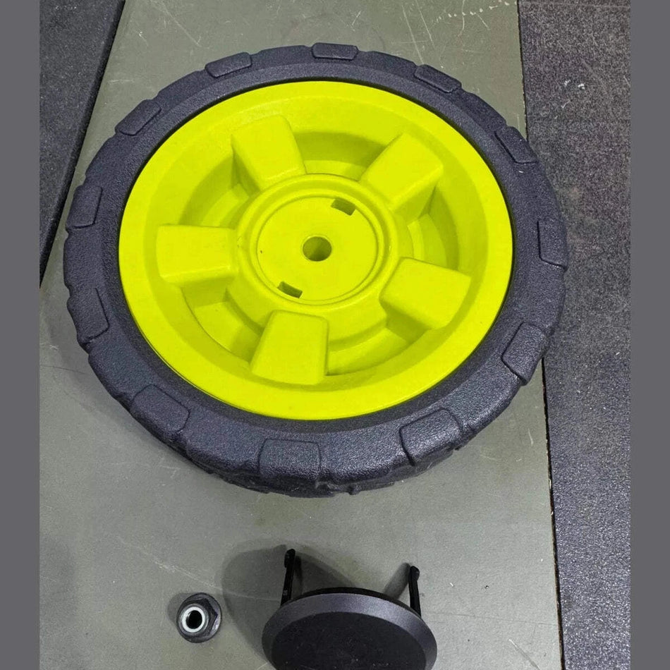 OPEN BOX Ryobi 9 3/4 inch's 20" Battery Push Mower Front Wheel