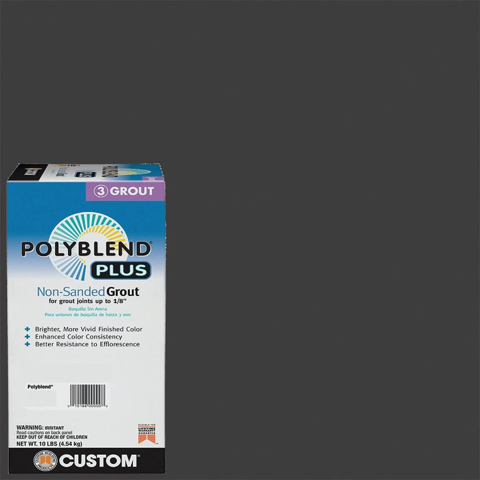 NEW Custom Building Products PolyBlend PLUS 10 Lb. Charcoal Non-Sanded Tile Grout.
