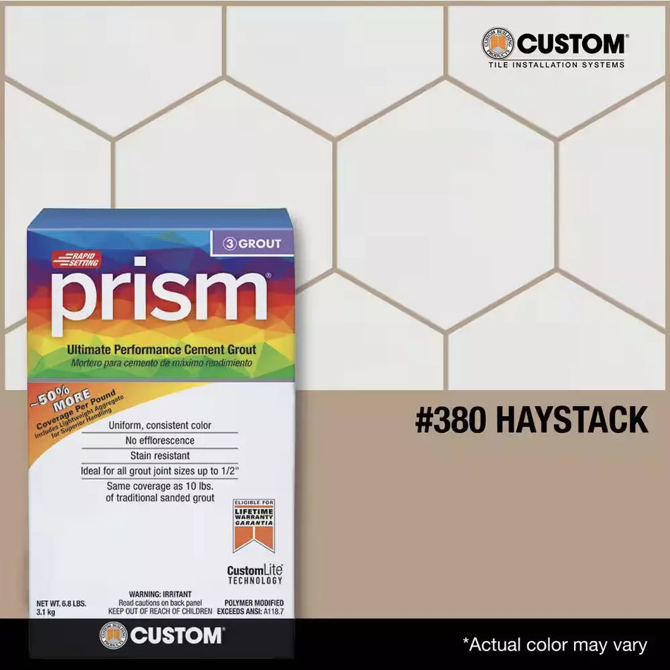 NEW Custom Prism Ultimate Performance Grout - 17 lb Haystack.