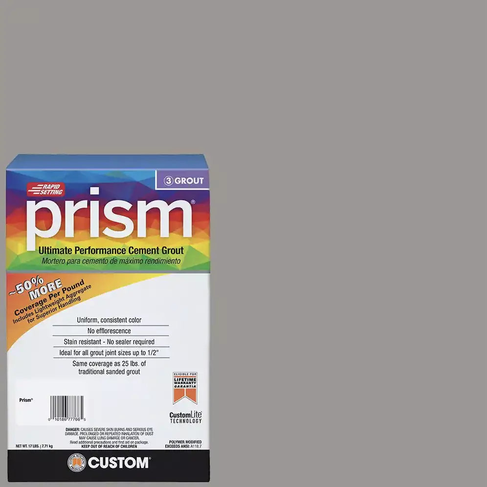 NEW Custom Prism Ultimate Performance Grout - 17 lb  Delorean Gray.