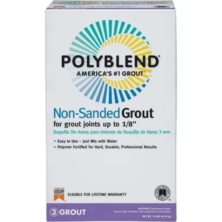 NEW Custom Building Products Polyblend #19 Pewter 10 lbs. Non-Sanded Grout.