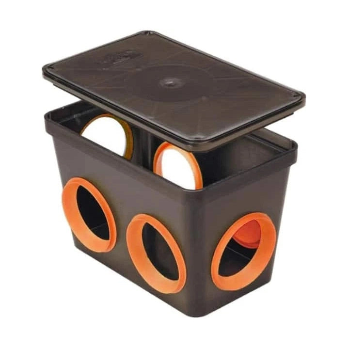 6-Hole Septic System Distribution Box Kit with Lid and Seals