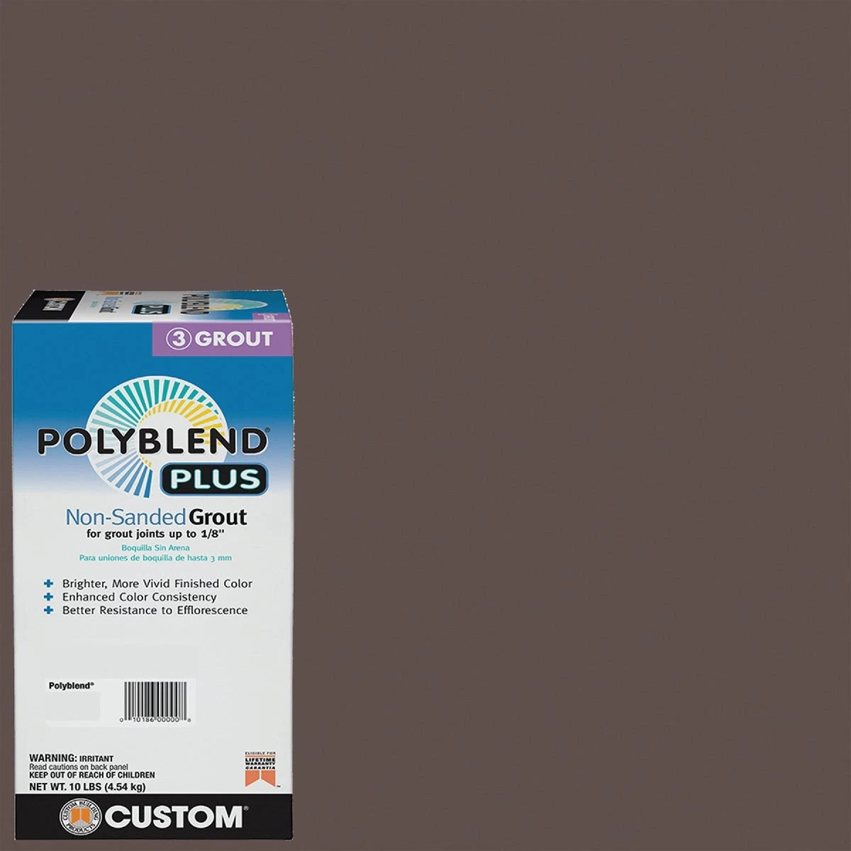 NEW PBPG64710 Polyblend Non sanded Tile Grout 10LB BROWN VELVET 1515220.