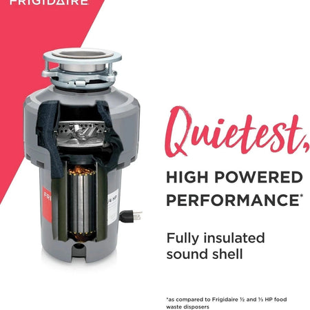 Frigidaire FF13DISPC1 1.25 HP Corded Food Garbage Disposal for Kitchen Sink
