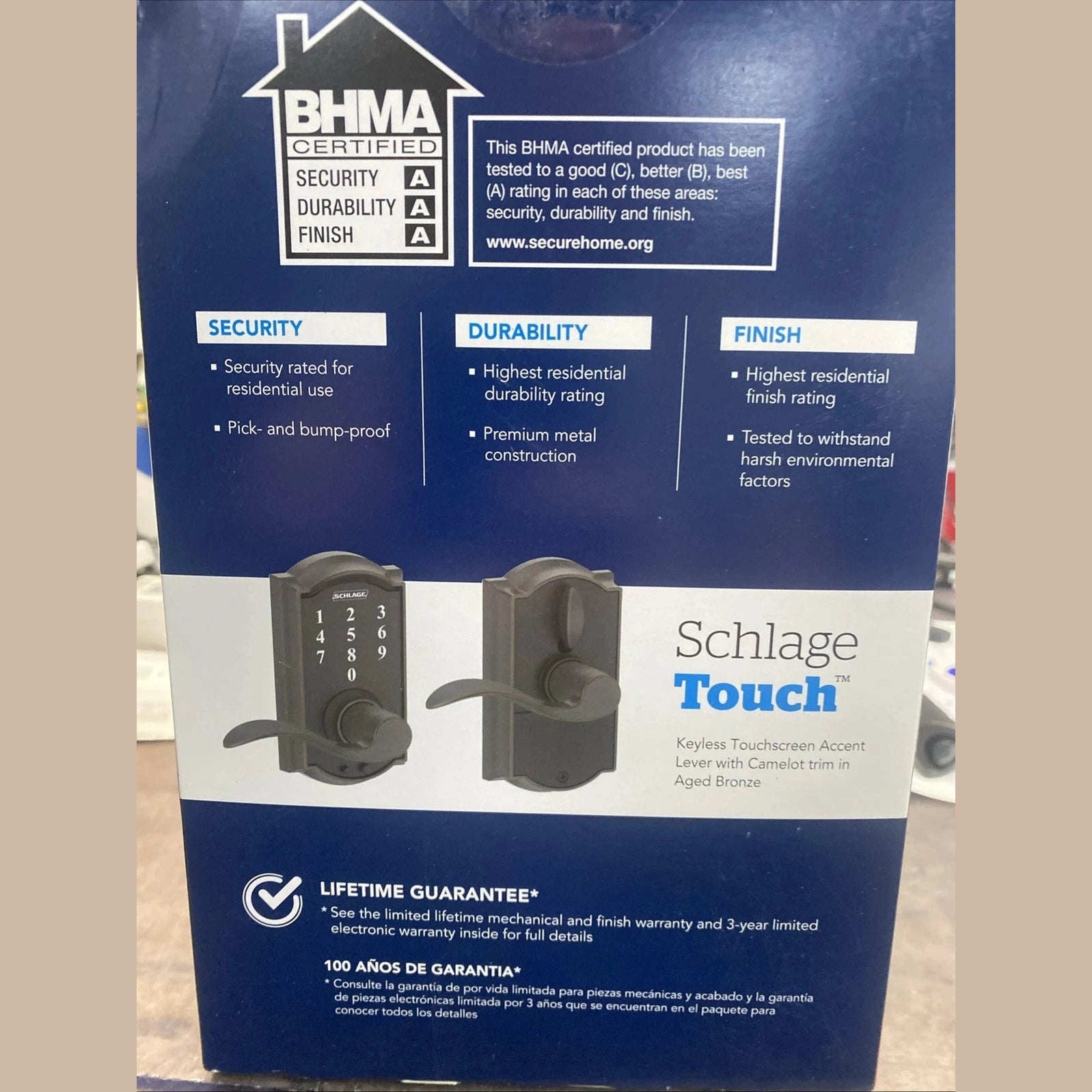 NEW Schlage Touch Keyless Touchscreen Lever FE695 V CAM 716 ACC Aged Bronze.