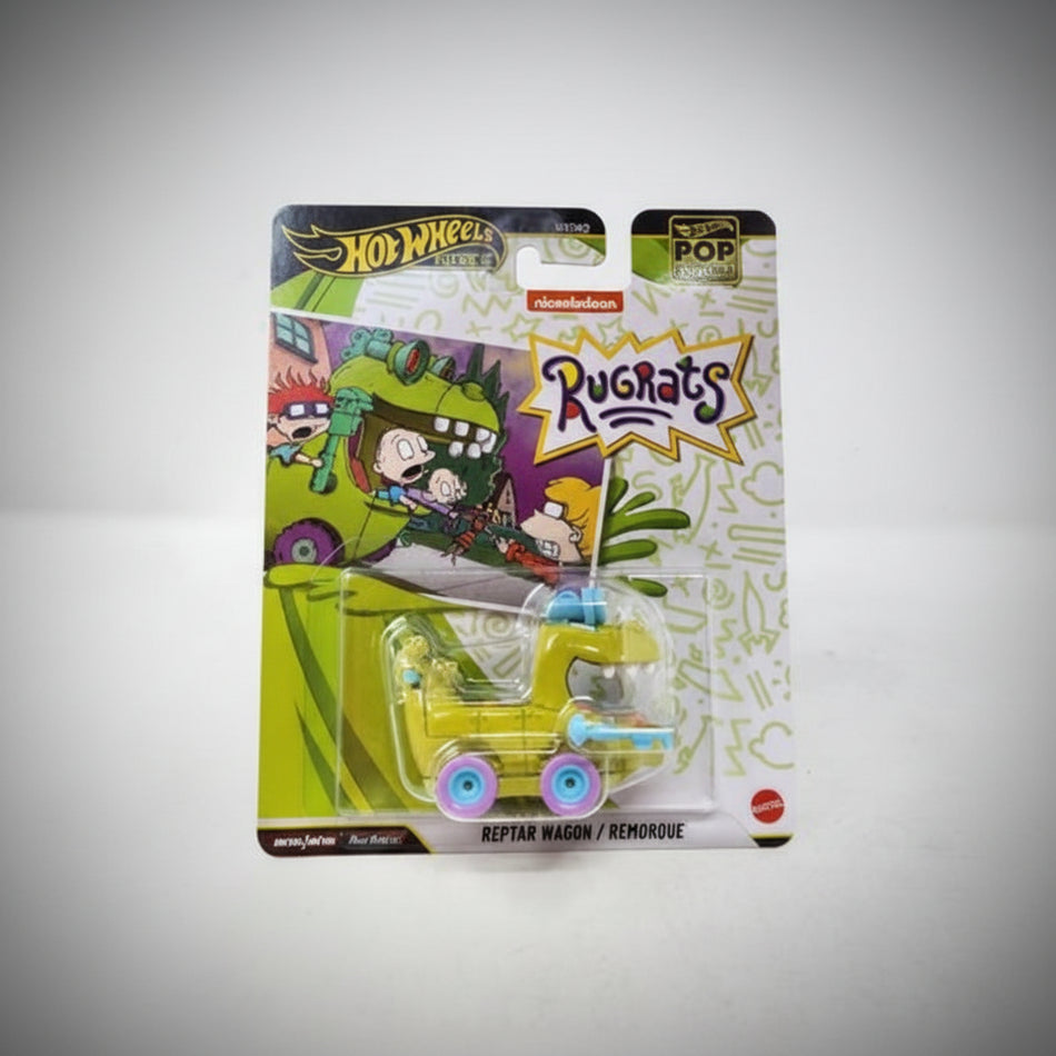 Toy figure in packaging with 'Hot Wheels' and 'Rugrats' branding on a white background