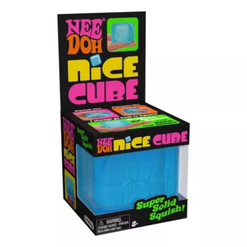 NEW Squeeze Me! Nee Doh Nice Cube Blue Schylling Slow Squish Sensory Toy Blue
