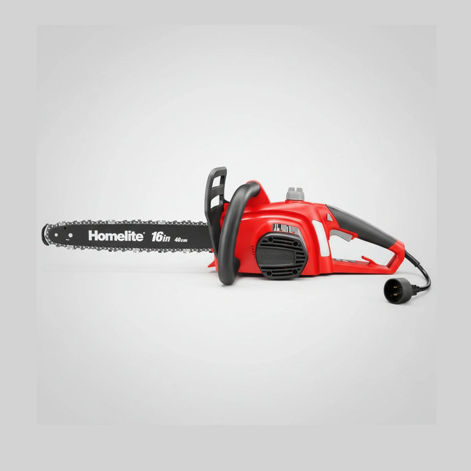 Homelite chainsaw on a white background