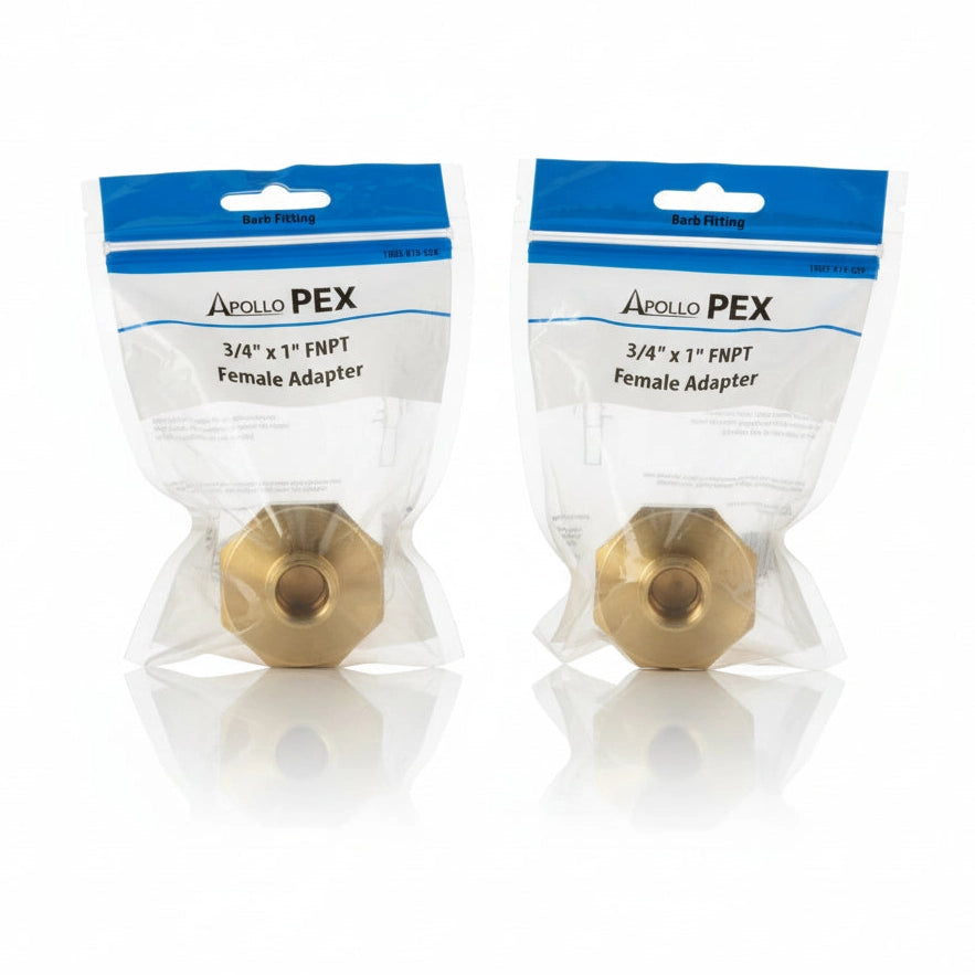 Apollo 3/4" Brass PEX Barb x 1" Female Thread Adapter 2-Pack